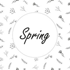 Floral round frame. Spring. for invitation or logo