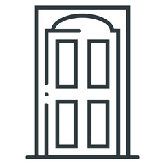 Home door line icon on white background