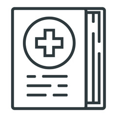 Obraz premium Medical records line icon on white background