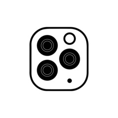 Triple camera smartphone vector icon, camera symbol. Modern, simple flat vector illustration for web site or mobile app