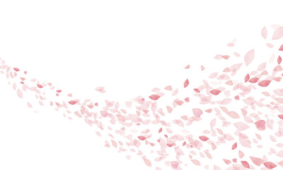 水彩風　桜吹雪1 Watercolor Spring Series: Cherry Petals Gently Falling