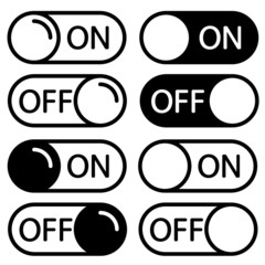  On off icon vector set. Switch button illustration sign or symbol collection.
