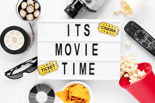 It's Movie Time Lettering With Cinema Elements