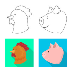 Vector design of agriculture and breeding logo. Collection of agriculture and organic vector icon for stock.