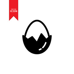 Egg icon vector. Simple design on white background.