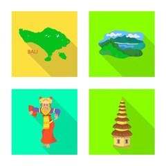 Vector illustration of travel and tourism logo. Collection of travel and island stock vector illustration.