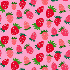 Wild strawberry multicolor seamless pattern for branding package