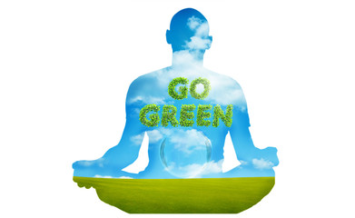 Go green call for global sustainable development to save the planet environment illustration