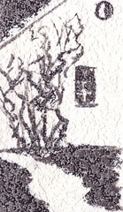 Obraz premium textural abstract graphic drawing of a night house