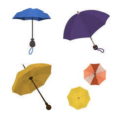 Vector design of umbrella and rain icon. Set of umbrella and weather stock symbol for web.