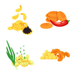 Isolated object of food and product sign. Collection of food and party stock symbol for web.
