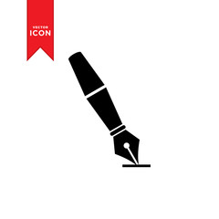 Fountain pen icon vector. Pen icon symbol. Simple design style on white background.