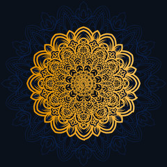 luxury decoration of mandala flowers with shiny gold color. yoga template. relax, islamic, arabesques, indian, turkey.