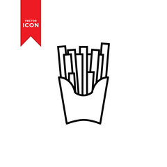 French Fries icon vector. Fast food french fries icon on white background. Simple design for web.
