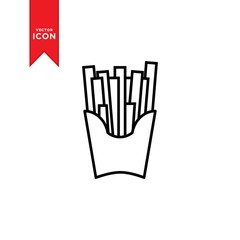 French Fries icon vector. Fast food french fries icon on white background. Simple design for web.