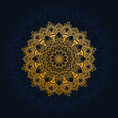 luxury decoration of mandala flowers with shiny gold color. yoga template. relax, islamic, arabesques, indian, turkey.