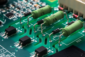 Resistor in an electrical circuit. Resistance. Electronics Work Item