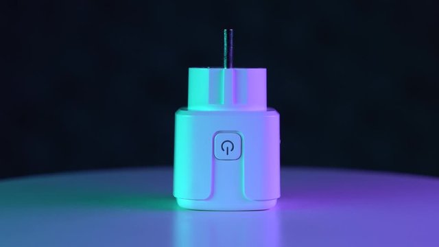 WiFi power outlet spins and turn on white table. EU plug. special socket in order to make smart home