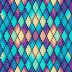Behangcirkel Argyle seamless vector pattern background. Pattern of a rhombuses. © kastanka