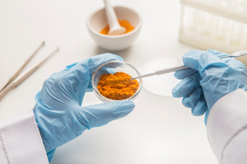 Medicine research of curcuma properties with the help of laboratory equipment