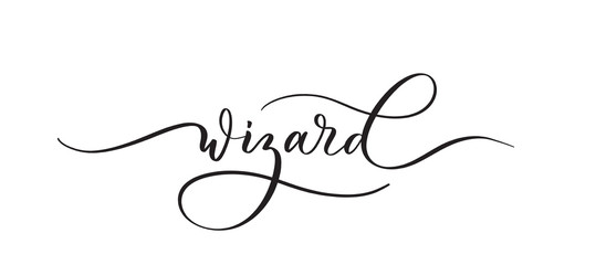 Wizard - calligraphy inscription with monograms.Premium vector.