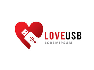 Love disk logo template design, icon, symbol