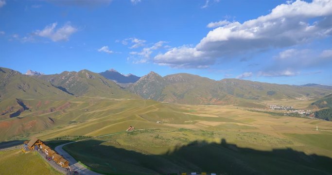 Beautiful nature landscape veiw of the Zhuoer Mountain Scenic Area in Qinghai China.