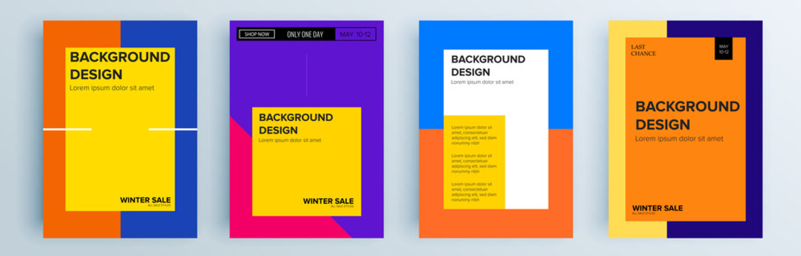 Modern abstract covers set, minimal covers design. Colorful geometric background, vector illustration.