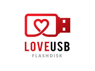 Love disk logo template design, icon, symbol