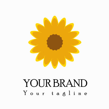yellow sunflower logo, logo design template for companies