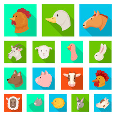 Isolated object of agriculture and breeding symbol. Set of agriculture and organic stock vector illustration.