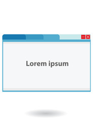 Fototapeta premium Object icon windows web browser with tap t on isolated white background.