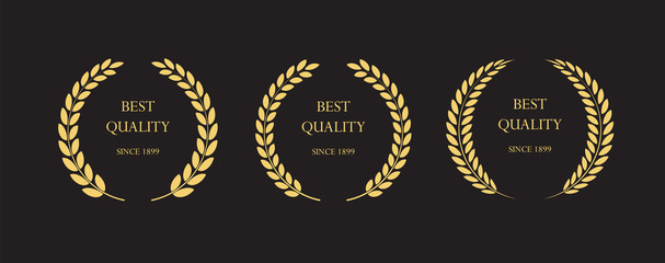 Gold laurel wreath or laureate wreath as award