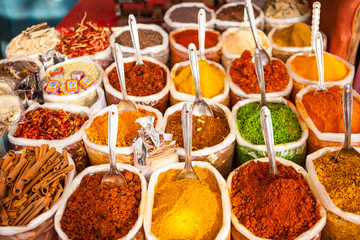 Oriental spicy seasonings Spice Indian bazaar Anjuna Market Goa