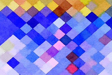 Colorful square pattern with a rough texture background. Background texture wall and have copy space for text. Picture for creative wallpaper or design art work.