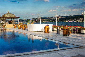 Poolside activity decoration in the Bosphorus view area.