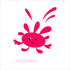 Cute cartoon character stain of paint.