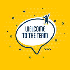 Welcome to the team design on yellow background