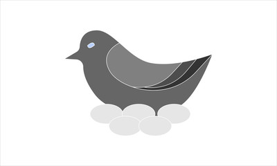 Hen with egg icon for Easter and farm-related content