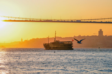 Sunset on a Bosphorus Channel, Istanbul, Turkey
