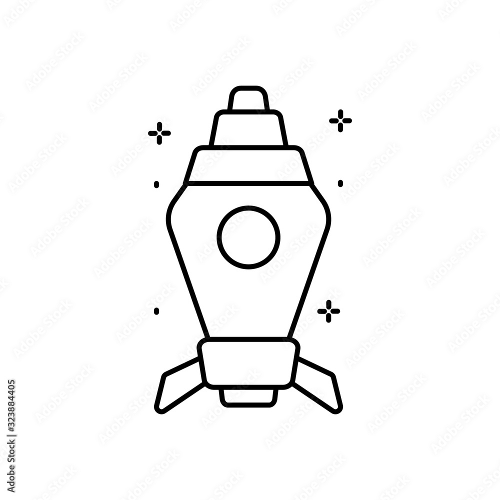 Poster spaceship icon. simple line, outline vector of rocket icons for ui and ux, website or mobile applica