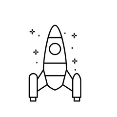 Spaceship icon. Simple line, outline vector of rocket icons for ui and ux, website or mobile application