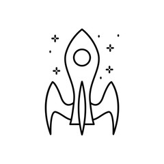 Spaceship icon. Simple line, outline vector of rocket icons for ui and ux, website or mobile application