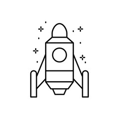 Spaceship icon. Simple line, outline vector of rocket icons for ui and ux, website or mobile application