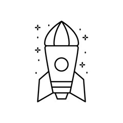 Spaceship icon. Simple line, outline vector of rocket icons for ui and ux, website or mobile application