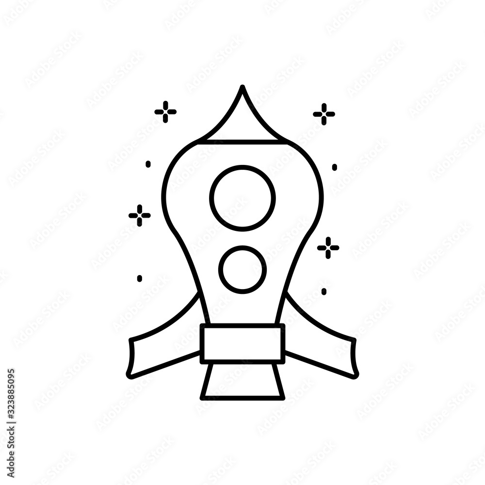 Poster spaceship icon. simple line, outline vector of rocket icons for ui and ux, website or mobile applica