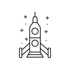 Spaceship icon. Simple line, outline vector of rocket icons for ui and ux, website or mobile application