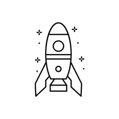 Spaceship icon. Simple line, outline vector of rocket icons for ui and ux, website or mobile application