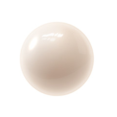 White Ivory Billiard Ball realistic vector illustration isolated on a white background