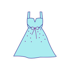 Dress elegant blue icon. Simple outline colored vector of woman clothes icons for ui and ux, website or mobile application